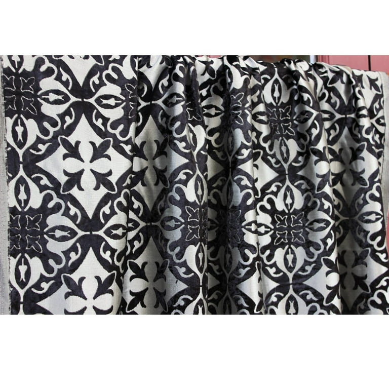 Fabric Mart Direct Silver Gray Burnout Velvet Fabric By The Yard