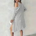thumbnail image 4 of HAiming 2 Piece Sets for Women Sweater Cardigan Knitted Button Slim Fitted Mini Tank Dress Cute Outfit, 4 of 8