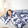 thumbnail image 3 of Manfei Buffalo Ghost Festival King Bedding 7pcs, Halloween Theme King Bed in a Bag, Navy White,Navy Blue Reversible, 3 of 7