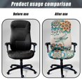 thumbnail image 4 of FKELYI Office Chair Cover Anti-Dust Computer Chair Slipcover Bohemian Floral Dragonfly Print Washable Stretch Fabric Swivel Chair Covers for Office Home Decoration, Small, 4 of 6