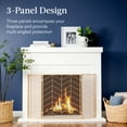 thumbnail image 2 of Best Choice Products 52x31in 3-Panel Iron Chevron Fireplace Screen, Spark Guard w/ Handles - Gold, 2 of 7