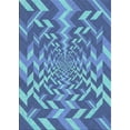 thumbnail image 1 of Ahgly Company Machine Washable Indoor Rectangle Transitional Sapphire Blue Area Rugs, 7' x 10', 1 of 7