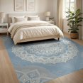 thumbnail image 3 of ODIKA 8'x10' Ultra-Soft Area Rug, With Solid Field And Interlocking Edge Trim Shag Boho Medallion Playful None Washable, Bare feet friendly, Silk-Touch for Bedroom, Under Sectional, 3 of 7