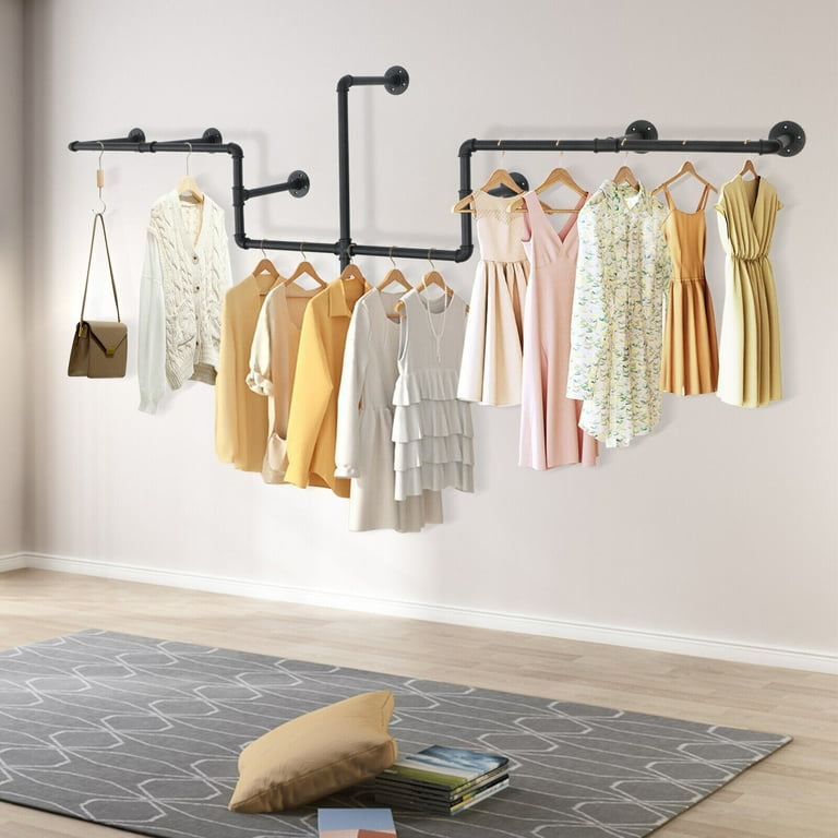 Clothes Hanger Cloth Display Rack for Retail Commercial Wall-mounted BLACK  NEW