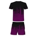 thumbnail image 3 of Adult Breathable Short Sleeved Shorts With Ink Wash Style Loose Fitting Pullover Two-piece Set, 3 of 3