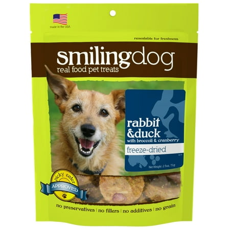 UPC: 0718122580491 | Herbsmith Smiling Dog Treats – Freeze Dried Raw Rabbit & Duck  Broccoli & Cranberries – That’s 100% it – Gluten + Grain Free – A – 2.5 Ounce