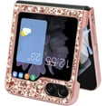 thumbnail image 4 of Bling Case for Samsung Galaxy Z Flip 5 5G,Slim Galaxy Z Flip 5 Case Women Girly Cute Sparkly Glitter Sequins Crystal Diamond Hard PC Back Flexible TPU Bumper Case,Rose Gold, 4 of 7