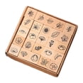 thumbnail image 1 of GUOOL 25 Pieces Diary Stamp Set Wood Stamps for Scrapbooking Drawing Diary Planner Plants, 1 of 8