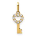 thumbnail image 1 of Quality Gold YC1393 14K Yellow Gold CZ Key Dangle Pendant, 1 of 1