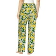 thumbnail image 3 of Naloa Lemon1 Print Women’s Ultra-Soft Comfy Pajama Lounge Pants with Pockets & Drawstring, 3 of 8