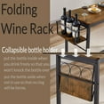thumbnail image 4 of Bar Table Set for 2 with Folding Wine Holder, Pub Bistro Dinning Table and Stools with Backrest, Counter Height Bar Table Set for Apartment, Kitchen, Small Space, 4 of 18