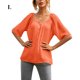 thumbnail image 1 of Camiseta Mujer Manga Corta Botón Camiseta Mujer Verano Top Blusa, L, Naranja Vogacara AP001222-11, 1 of 7