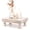 Light-Natural, variant on Wood Riser with Beaded: Pedestal Stand for Rustic Home Decor
