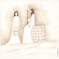 thumbnail image 3 of Shamp, Cindy 15x15 Black Modern Framed Museum Art Print Titled - Jesus Talks with Woman at Well, 3 of 5