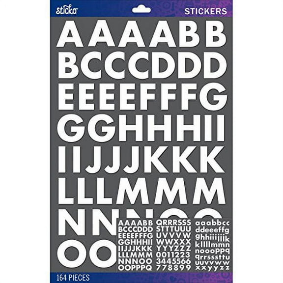 Sticko Alphabet Stickers-White Futura Bold Large