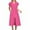 A01_Hot Pink, variant on Yghzkop Women's Front Zipper Pleated V-Neck Midi Dress Solid Color Comfort Fit Pocket Dress Elegant Casual Dress