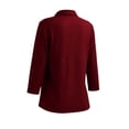 thumbnail image 5 of Ziynglg Shirts for Women Collared 3/4 Length Sleeve Tops Button Down Open Front Dressy Tops Summer Work Office Tops, 5 of 6