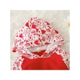 thumbnail image 4 of Qiylii Valentine's Day Newborn Baby Letter Print Bodysuit, Stitching Style Hooded Romper, 4 of 9