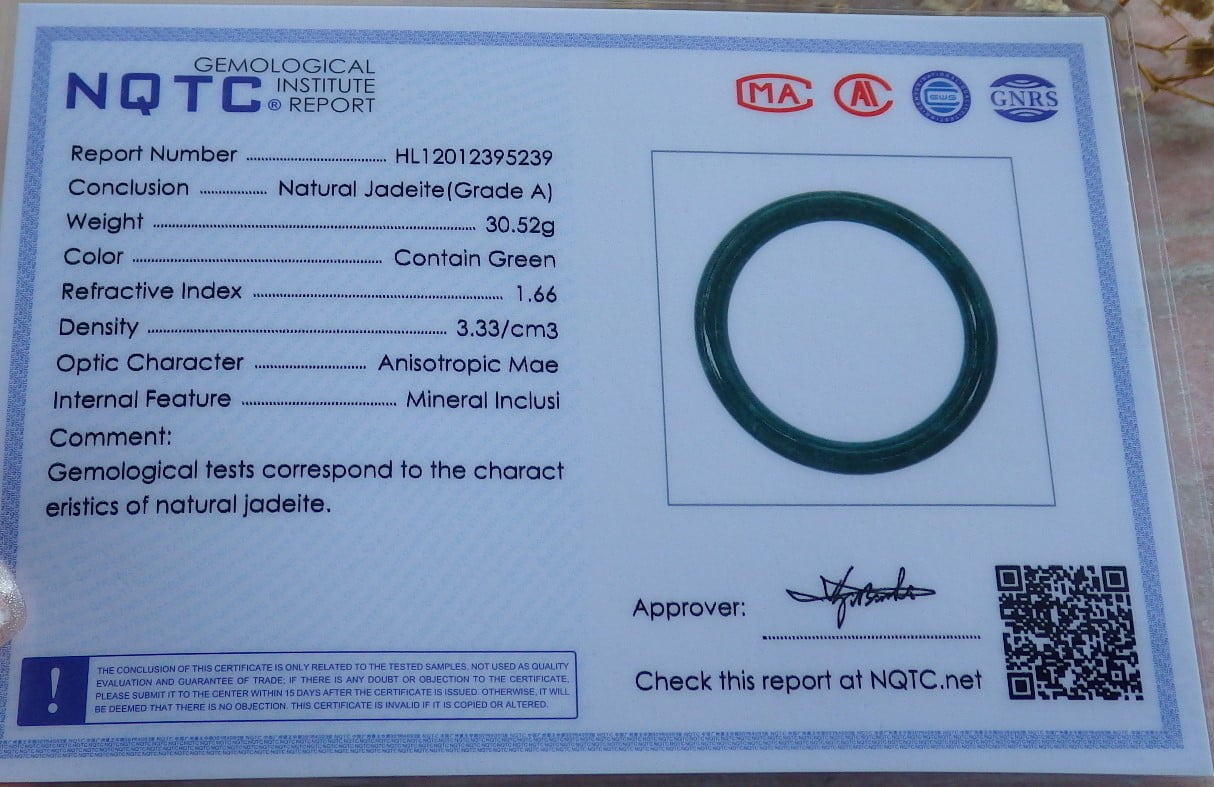 Icy Green Natural A JADE Jadeite Circle Bangle Bracelet 55 mm 682092 TN
