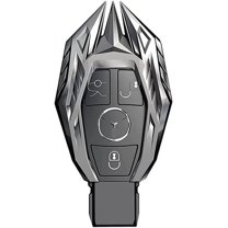 For Mercedes Benz Key Fob Cover, Special Metal Key Case Cover Protector Compatible with Mercedes Benz C E G S M GL CLS CLK G Class Keyless Smart Key Fob Case (Grey)