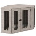 thumbnail image 3 of PawHut Corner Dog Crate Furniture for Medium-Sized Dogs, Walnut Brown, 3 of 10