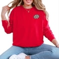 thumbnail image 2 of Football Sparkles Distressed - Women's Garment Dyed Long Sleeve Graphic T-Shirt, 2 of 9