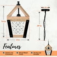 thumbnail image 5 of Autumn Alley Wooden Farmhouse Pendant Light for Cottage, Ceiling Lighting Fixture, 5 of 8