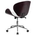 thumbnail image 3 of Pemberly Row Leather Swivel Office Chair in White and Mahogany, 3 of 6