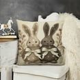 thumbnail image 2 of YINGXI Brown Rabbits Throw Pillow Covers,Eucalyptus Leaves Cushion Case Decoration for Sofa Couch 12x12in, 2 of 5