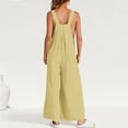 thumbnail image 4 of Baqcunre Jumpsuits for Women Womens Overalls Casual Loose Sleeveless Adjustable Straps Wide Leg Jumpsuit with 2 Pockets Jumpsuits for Women Dressy One Piece Jumpsuits for Women, 4 of 6