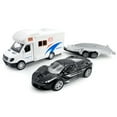 thumbnail image 6 of Motorhome Camper Trailer Towing Black Supercar Sports Car Model Diecast Toys for Boys Pull Back RV Toy Vehicle, Beach Sandbox Outdoor Adventure Play Set, 3 4 5 6 Years Old Kids Toddlers Gifts, white, 6 of 6