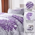 thumbnail image 4 of Davulos Floral Comforter Set Queen Size 7 Piece Purple Bed in a Bag Flowers Comforter Set with Sheets, Botanical Floral Bed Set Reversible Soft Microfiber Purple Bedding Set for All Season, 4 of 8