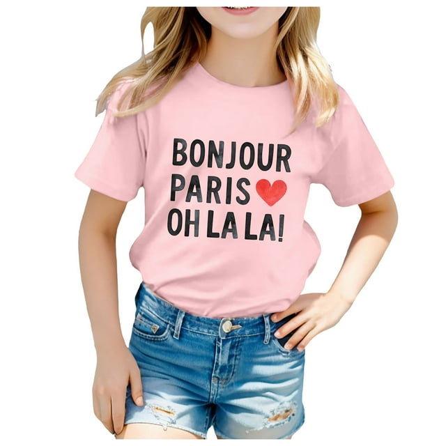 TZEWGL T-Shirts de Sport à Manches Courtes Col Rond Basique pour Enfants Taille 10-11T