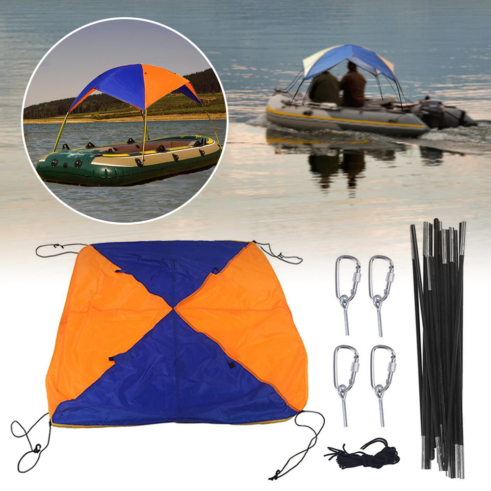 3 Person Inflatable Boat Kayak Canopy Awning Sun Shade Shelter Waterproof Tent 