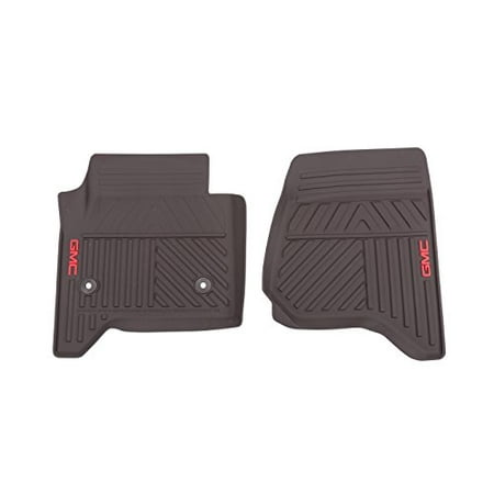 Gm Accessories 23452763 Front All Weather Floor Mats In Cocoa With Deep Rib Gmc Logo And Retainers