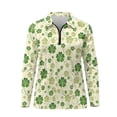 thumbnail image 2 of Uorisanigo Cute Lucky Leaf Women's Long Sleeve Golf Shirt Soft Casual Women's Dry-Fit Golf Polo Shirts Comfortable Outing Wear for Workout Sports Size XS, 2 of 7