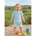 thumbnail image 4 of BemeyourBBs Toddler Baby Girl Summer Clothes Cute Infant Baby Girls Plaid Gingham Outfit Shorts Set Lace Trim Short Sleeve Shirt Tops and Pockets Shorts Toddler Girl 2 Piece Summer Outfit, 4 of 9
