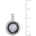 thumbnail image 2 of Hip Hop Iced Lion Head Mini Medallion Silver & Black Tone Pendant 20" Cuban Chain Necklace CP 282, 2 of 4