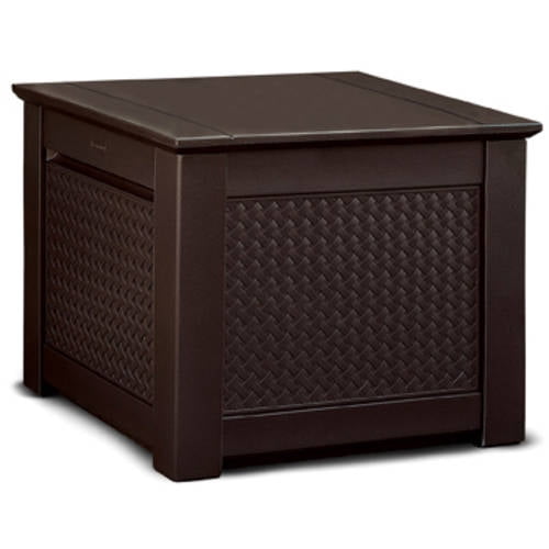 Rubbermaid 1837303 29" D X 29" W X 25" H Patio Chic Brown Storage Deck Box by Rubbermaid