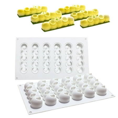 

6 Cavity Cake Mold Long Strip-Shaped Non-stick Flexible 3D Silicone Cakes Baking Molds for Home