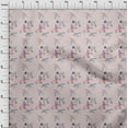 thumbnail image 3 of oneOone Viscose Jersey Pale Pink Fabric Florals Craft Projects Decor Fabric Printed By The Yard 60 Inch Wide-T2B, 3 of 5