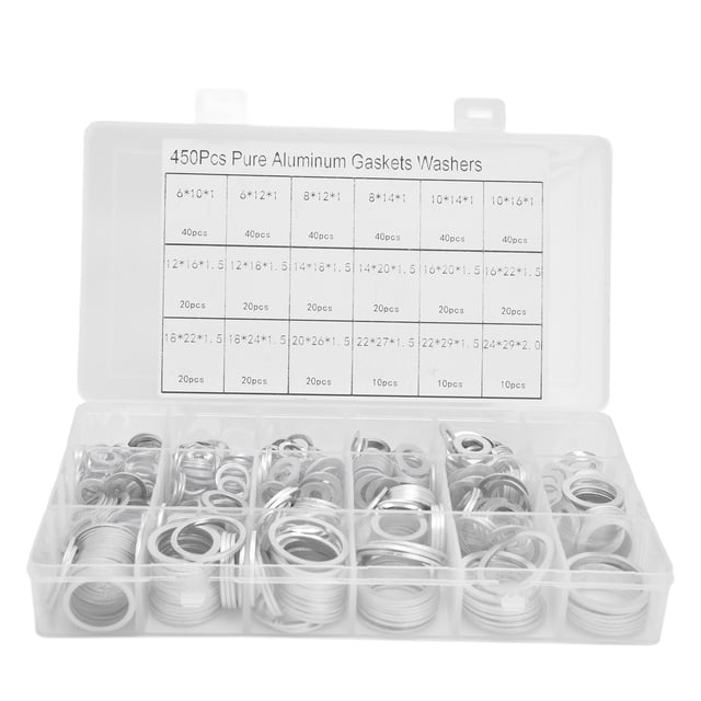 Laveuse Plat, 450 Pcs Laveuse en Aluminium Rond Kit Laveuse en Aluminium Technologie de Pointe
