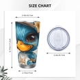 thumbnail image 4 of KLL Cute Sunflower Blue Duck Print 40oz Stainless Steel Insulated Car Cup with Spillproof Lid - Keep Your Drink Hot or Cold on the Go-Straw Three-piece Set, 4 of 8