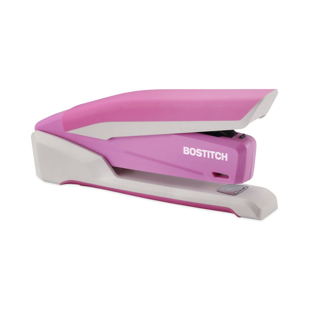 Bostitch InCourage™ Spring-Powered Antimicrobial* Desktop Stapler, 20-sheet capacity, pink/white