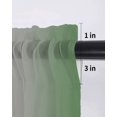 thumbnail image 6 of Green Grey Ombre Sheer Kitchen Tier Curtains 45 Inch length,Rod Pocket Half Curtains & Drapes,Modern Gradient Abstract Art Light Filtering Chiffon Cafe Bathroom Window Treatments 2 Pcs 27.5"W x 45"L, 6 of 7