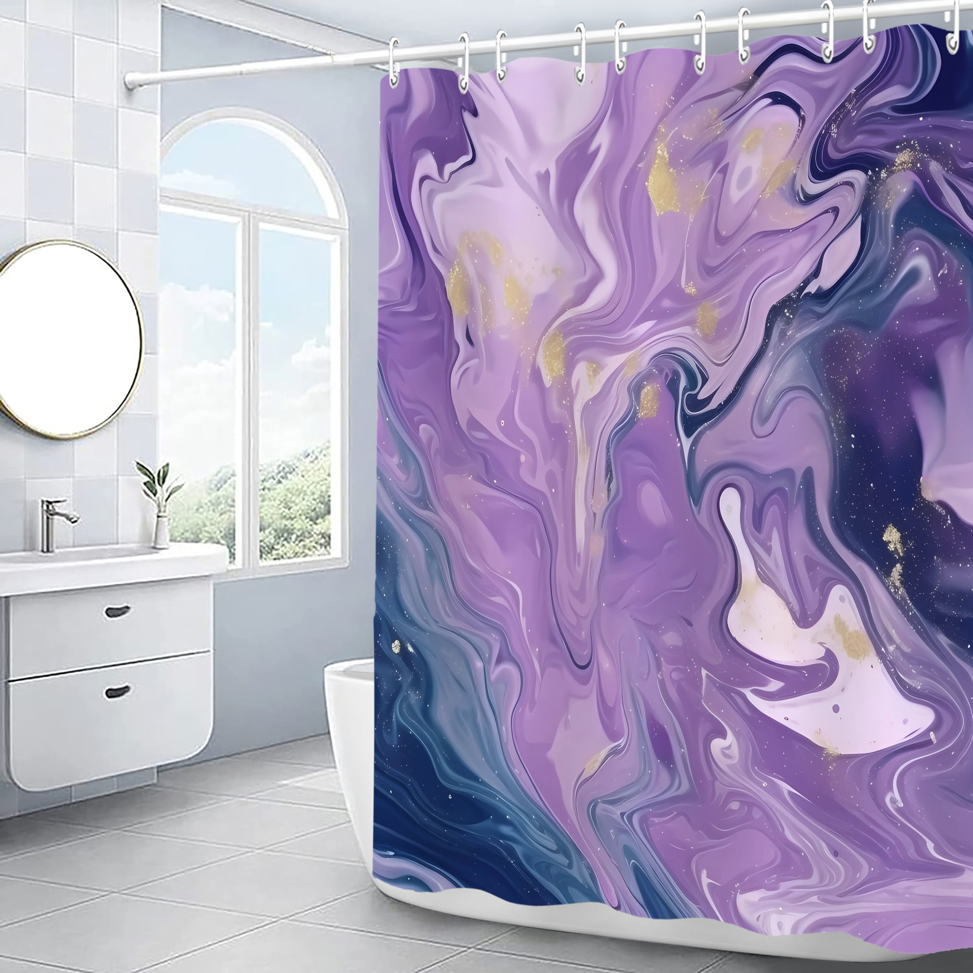 FABOTD Shower Curtain Abstract Marble Shower Curtain Sets Shower