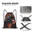 thumbnail image 2 of Horeoi Cool Tiger Print Drawstring Bags for Gym Sports Yoga Travel Lightweight Foldable Sackpack for Men Women Teens, 2 of 7