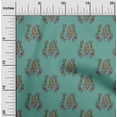 thumbnail image 1 of oneOone Polyester Lycra Fabric Leaves|Floral & Peacock Block Print Fabric BTY 56 Inch Wide, 1 of 4