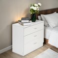 thumbnail image 2 of GZXS Dresser for Bedroom, Chest of Drawers, 3-Drawer Night Stand for Living Room, Entryway, Hallway, White, 2 of 9