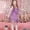 Purple, variant on Trendfront Girls Fringe Patchwork Dress Crew Neck Sleeveless Solid Color Party Sundress Elegant Outfit